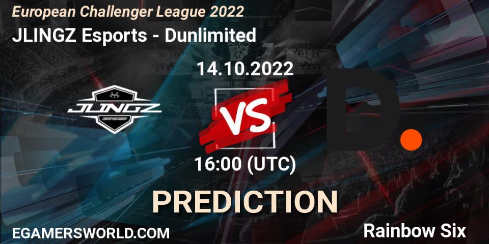 Prognoza JLINGZ Esports - Dunlimited. 14.10.2022 at 16:00, Rainbow Six, European Challenger League 2022