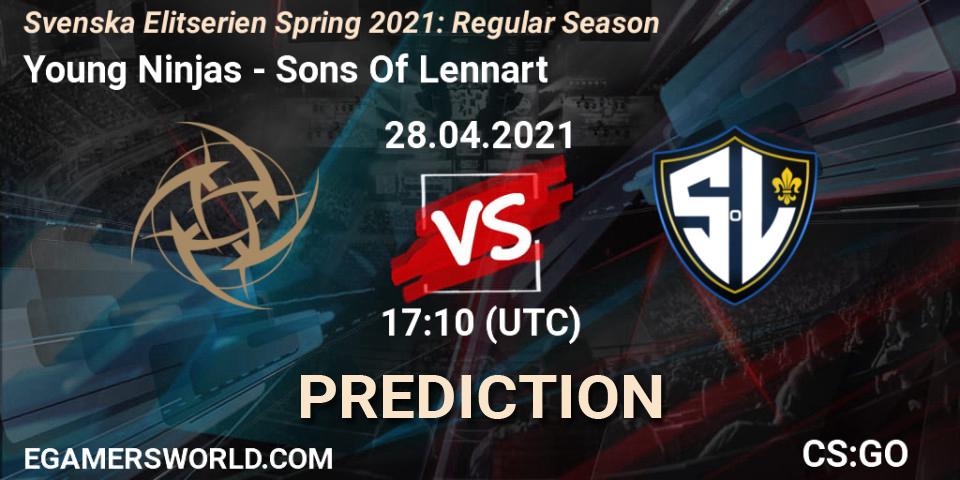 Prognoza Young Ninjas - Sons Of Lennart. 28.04.2021 at 17:10, Counter-Strike (CS2), Svenska Elitserien Spring 2021: Regular Season