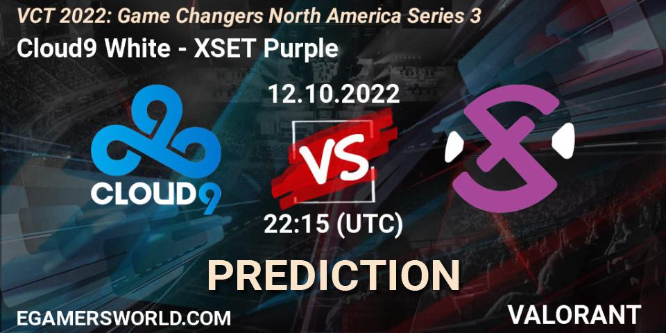 Prognoza Cloud9 White - XSET Purple. 12.10.2022 at 22:15, VALORANT, VCT 2022: Game Changers North America Series 3