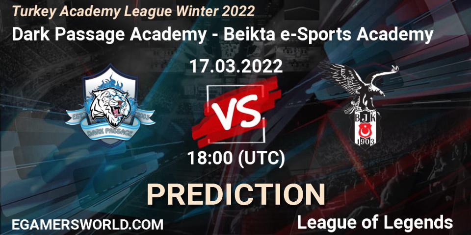 Prognoza Dark Passage Academy - Beşiktaş e-Sports Academy. 17.03.2022 at 18:00, LoL, Turkey Academy League Winter 2022