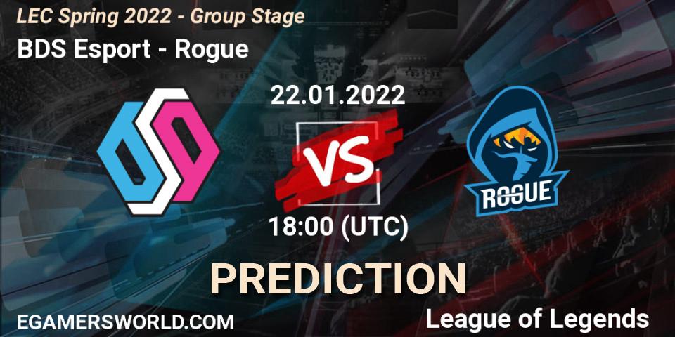 Prognoza BDS Esport - Rogue. 22.01.2022 at 18:00, LoL, LEC Spring 2022 - Group Stage
