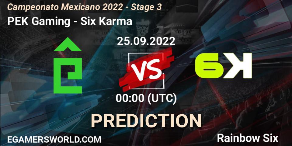 Prognoza PÊEK Gaming - Six Karma. 25.09.2022 at 00:00, Rainbow Six, Campeonato Mexicano 2022 - Stage 3