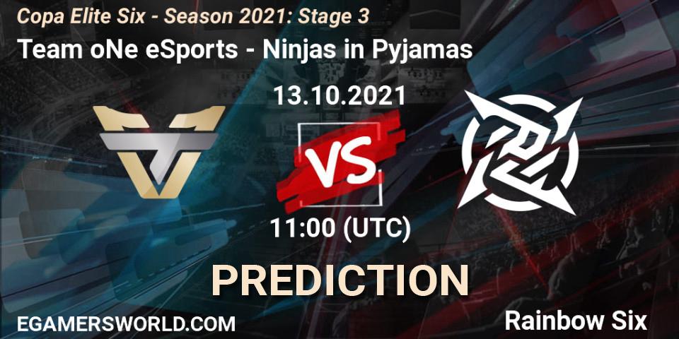 Prognoza Team oNe eSports - Ninjas in Pyjamas. 12.10.2021 at 16:00, Rainbow Six, Copa Elite Six - Season 2021: Stage 3