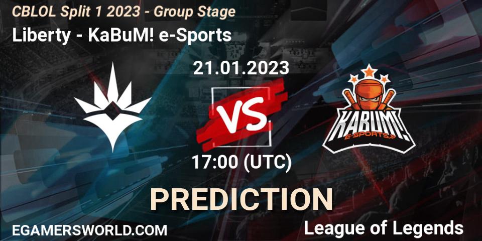 Prognoza Liberty - KaBuM! e-Sports. 21.01.2023 at 17:30, LoL, CBLOL Split 1 2023 - Group Stage