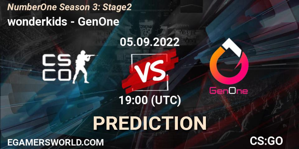 Prognoza wonderkids - GenOne. 05.09.2022 at 18:00, Counter-Strike (CS2), NumberOne Season 3: Stage 2
