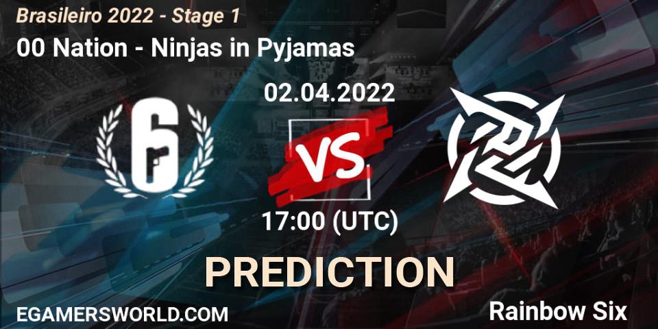 Prognoza 00 Nation - Ninjas in Pyjamas. 02.04.2022 at 17:00, Rainbow Six, Brasileirão 2022 - Stage 1