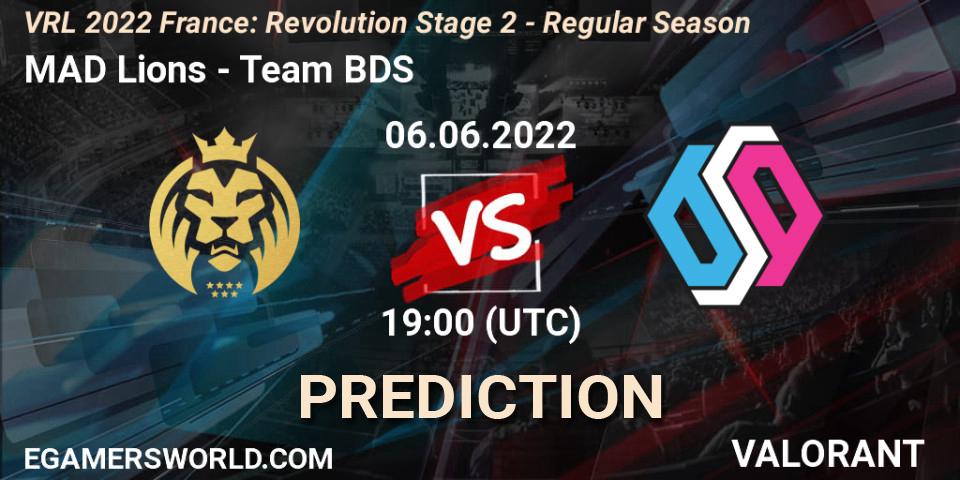 Prognoza MAD Lions - Team BDS. 06.06.2022 at 19:00, VALORANT, VRL 2022 France: Revolution Stage 2 - Regular Season