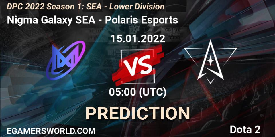 Prognoza Nigma Galaxy SEA - Polaris Esports. 15.01.2022 at 05:00, Dota 2, DPC 2022 Season 1: SEA - Lower Division