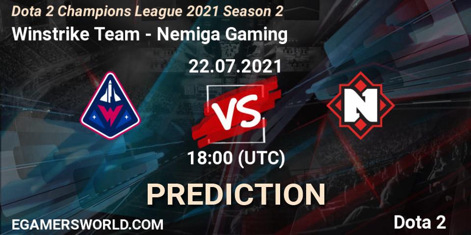 Prognoza Winstrike Team - Nemiga Gaming. 31.07.2021 at 18:00, Dota 2, Dota 2 Champions League 2021 Season 2