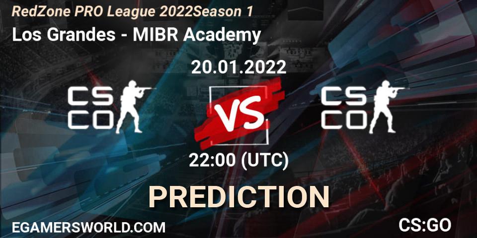 Prognoza Los Grandes - MIBR Academy. 20.01.2022 at 22:00, Counter-Strike (CS2), RedZone PRO League 2022 Season 1