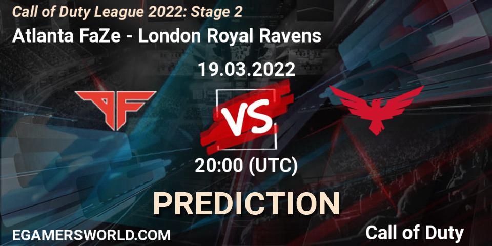 Prognoza Atlanta FaZe - London Royal Ravens. 19.03.22, Call of Duty, Call of Duty League 2022: Stage 2