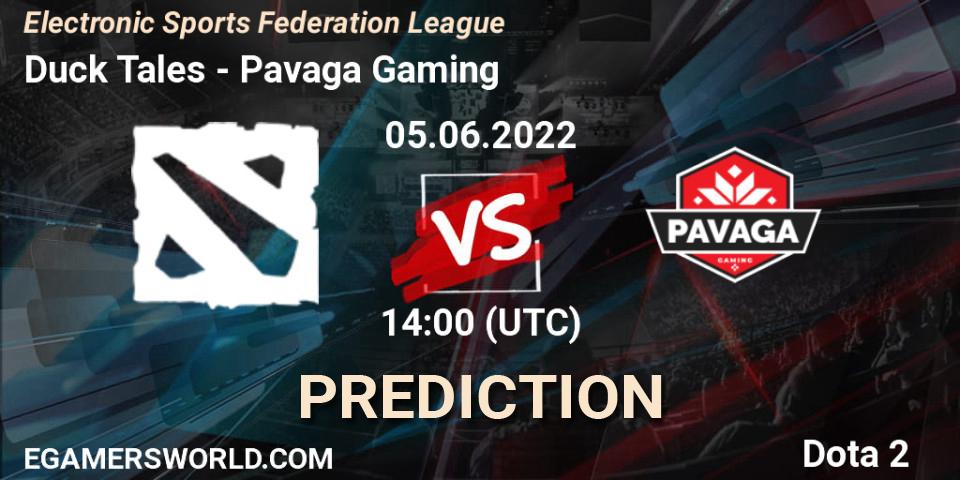 Prognoza Duck Tales - Pavaga Gaming. 06.06.2022 at 17:00, Dota 2, Electronic Sports Federation League