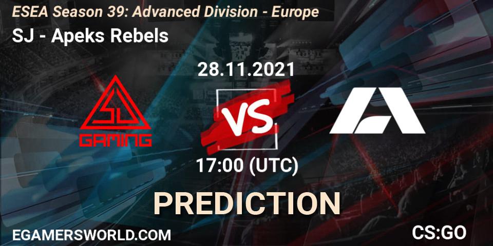 Prognoza SJ - Apeks Rebels. 28.11.21, CS2 (CS:GO), ESEA Season 39: Advanced Division - Europe