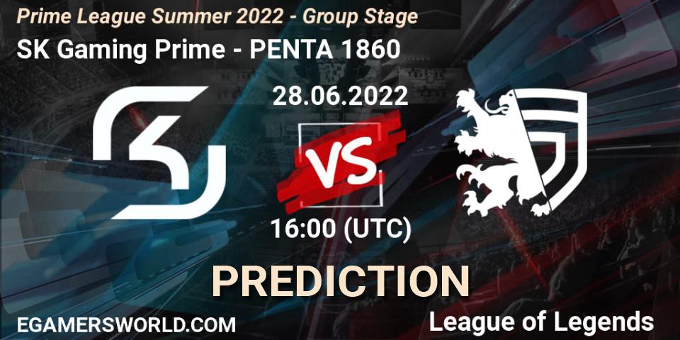 Prognoza SK Gaming Prime - PENTA 1860. 28.06.2022 at 16:00, LoL, Prime League Summer 2022 - Group Stage