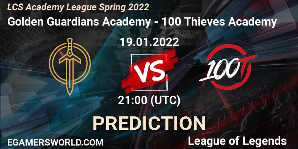 Prognoza Golden Guardians Academy - 100 Thieves Academy. 19.01.2022 at 21:00, LoL, LCS Academy League Spring 2022