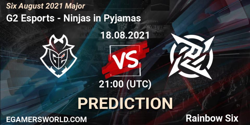 Prognoza G2 Esports - Ninjas in Pyjamas. 18.08.2021 at 19:30, Rainbow Six, Six August 2021 Major