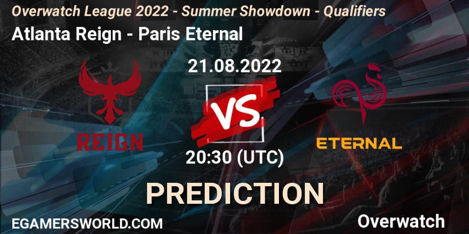 Prognoza Atlanta Reign - Paris Eternal. 21.08.22, Overwatch, Overwatch League 2022 - Summer Showdown - Qualifiers