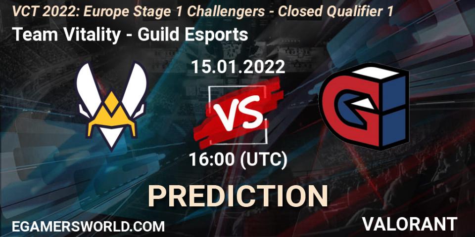Prognoza Team Vitality - Guild Esports. 15.01.2022 at 16:00, VALORANT, VCT 2022: Europe Stage 1 Challengers - Closed Qualifier 1