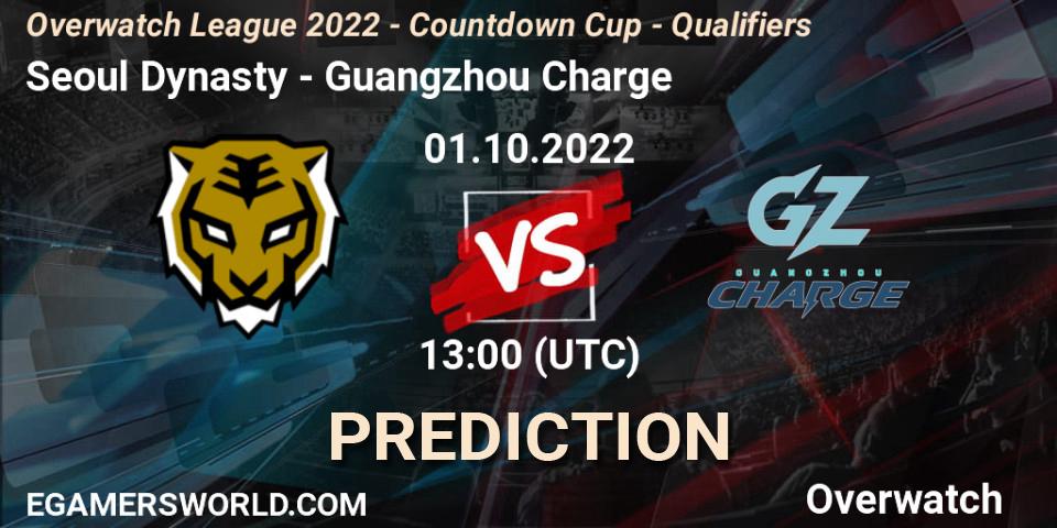 Prognoza Seoul Dynasty - Guangzhou Charge. 01.10.2022 at 13:55, Overwatch, Overwatch League 2022 - Countdown Cup - Qualifiers