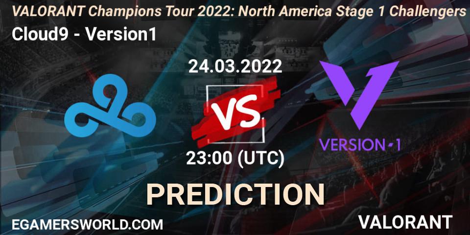 Prognoza Cloud9 - Version1. 24.03.2022 at 22:15, VALORANT, VCT 2022: North America Stage 1 Challengers