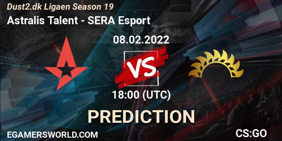 Prognoza Astralis Talent - SERA Esport. 08.02.2022 at 18:00, Counter-Strike (CS2), Dust2.dk Ligaen Season 19
