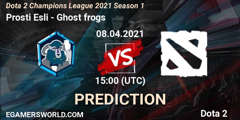 Prognoza Prosti Esli - Ghost frogs. 08.04.2021 at 14:36, Dota 2, Dota 2 Champions League 2021 Season 1
