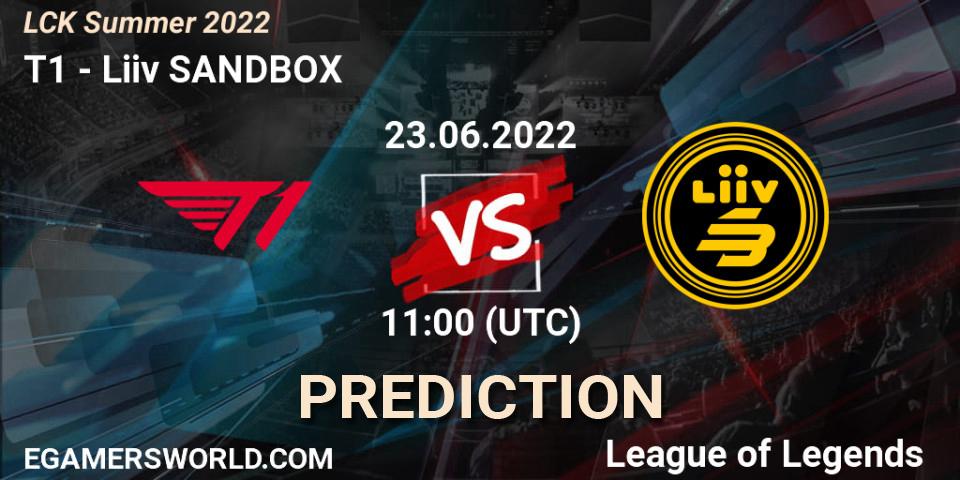 Prognoza T1 - SANDBOX Gaming. 23.06.2022 at 11:00, LoL, LCK Summer 2022