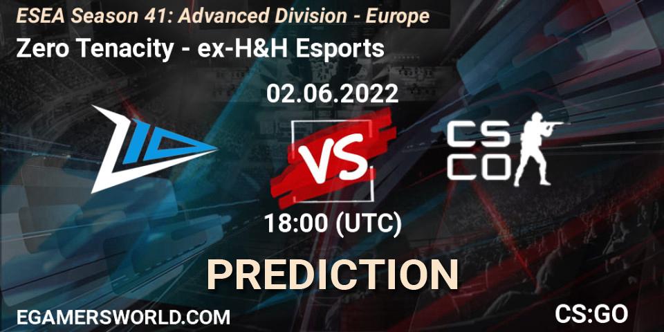 Prognoza Zero Tenacity - ex-H&H Esports. 02.06.2022 at 18:00, Counter-Strike (CS2), ESEA Season 41: Advanced Division - Europe