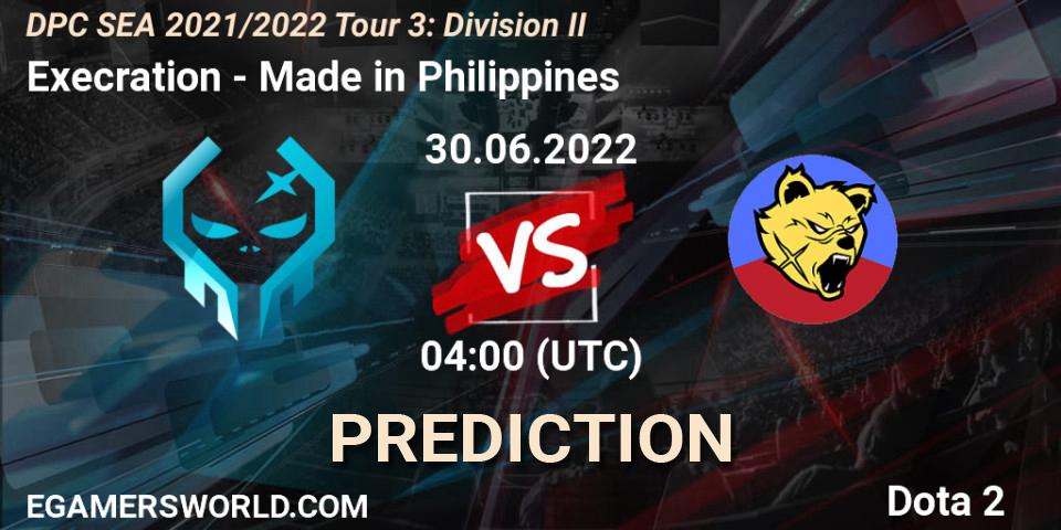Prognoza Execration - Made in Philippines. 30.06.22, Dota 2, DPC SEA 2021/2022 Tour 3: Division II