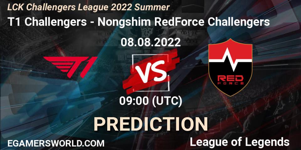 Prognoza T1 Challengers - Nongshim RedForce Challengers. 08.08.2022 at 09:00, LoL, LCK Challengers League 2022 Summer