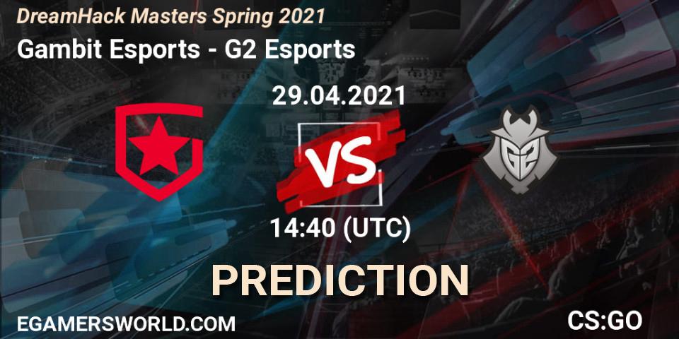 Prognoza Gambit Esports - G2 Esports. 29.04.2021 at 15:00, Counter-Strike (CS2), DreamHack Masters Spring 2021