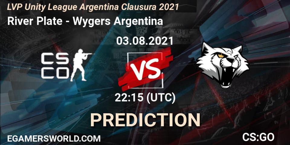 Prognoza River Plate - Wygers Argentina. 03.08.2021 at 22:15, Counter-Strike (CS2), LVP Unity League Argentina Clausura 2021