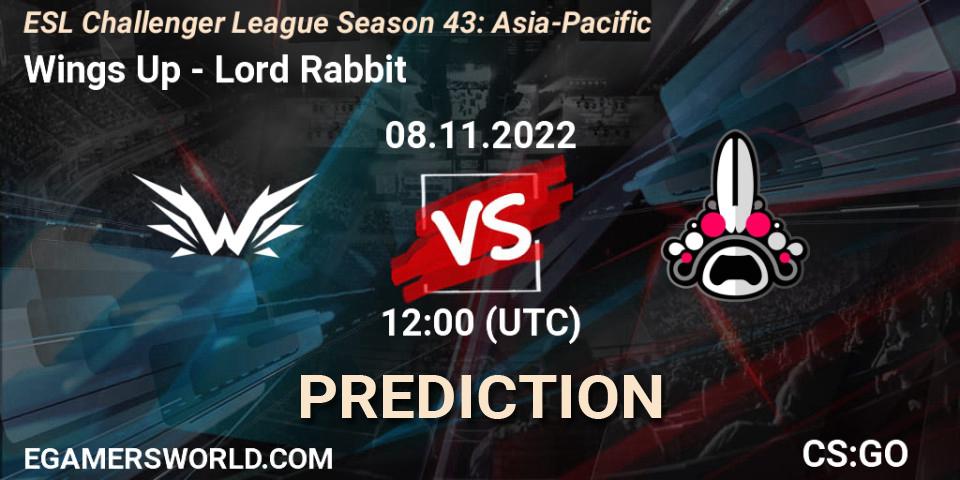 Prognoza Wings Up - Lord Rabbit. 08.11.2022 at 12:00, Counter-Strike (CS2), ESL Challenger League Season 43: Asia-Pacific