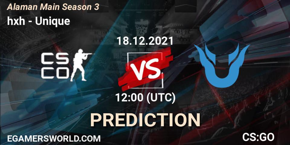 Prognoza hxh - Unique. 25.12.2021 at 12:00, Counter-Strike (CS2), Alaman Main Season 3