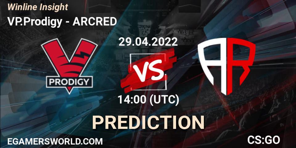 Prognoza VP.Prodigy - ARCRED. 29.04.2022 at 14:00, Counter-Strike (CS2), Winline Insight
