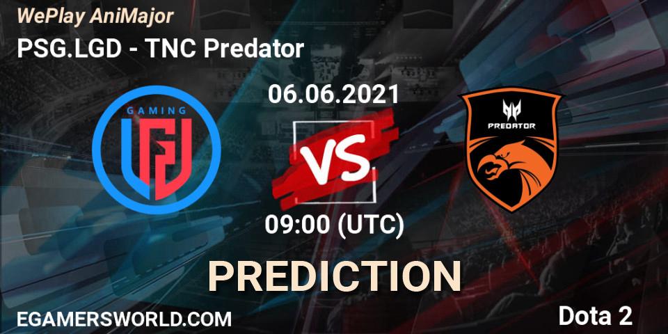Prognoza PSG.LGD - TNC Predator. 06.06.2021 at 11:00, Dota 2, WePlay AniMajor 2021