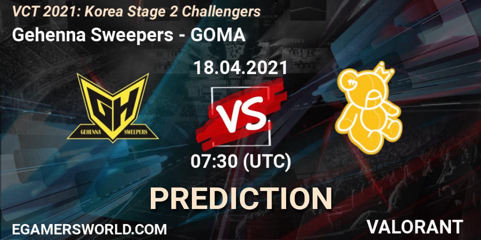 Prognoza Gehenna Sweepers - GOMA. 18.04.2021 at 07:30, VALORANT, VCT 2021: Korea Stage 2 Challengers
