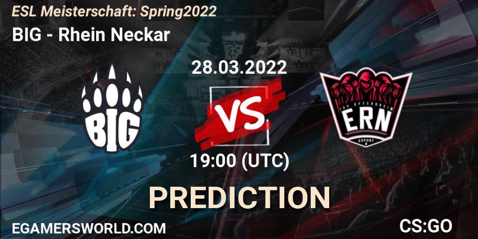 Prognoza BIG Academy - Rhein Neckar. 28.03.2022 at 18:00, Counter-Strike (CS2), ESL Meisterschaft: Spring 2022