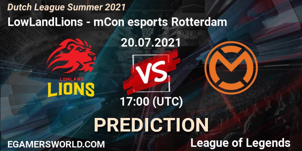 Prognoza LowLandLions - mCon esports Rotterdam. 20.07.2021 at 17:00, LoL, Dutch League Summer 2021