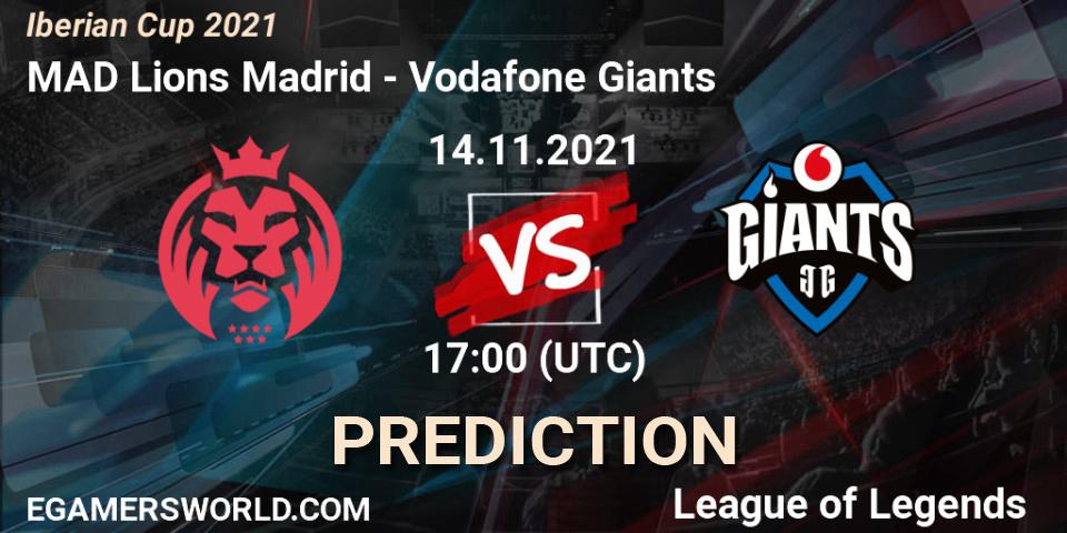 Prognoza MAD Lions Madrid - Vodafone Giants. 14.11.2021 at 17:00, LoL, Iberian Cup 2021