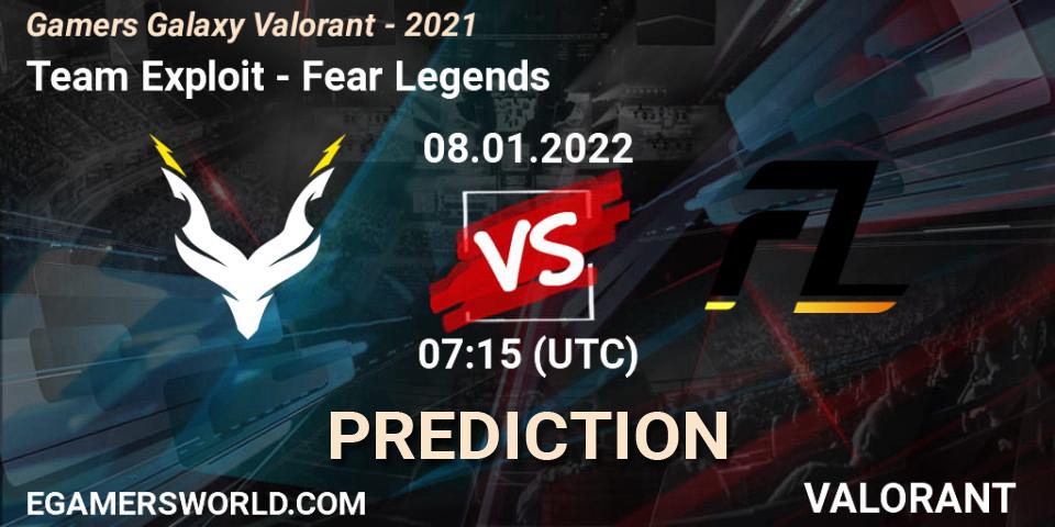 Prognoza Team Exploit - Fear Legends. 08.01.2022 at 07:15, VALORANT, Gamers Galaxy Valorant - 2021