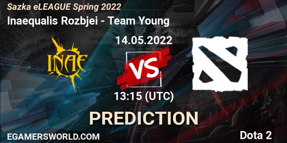 Prognoza Inaequalis Rozbíječi - Team Young. 14.05.2022 at 14:15, Dota 2, Sazka eLEAGUE Spring 2022