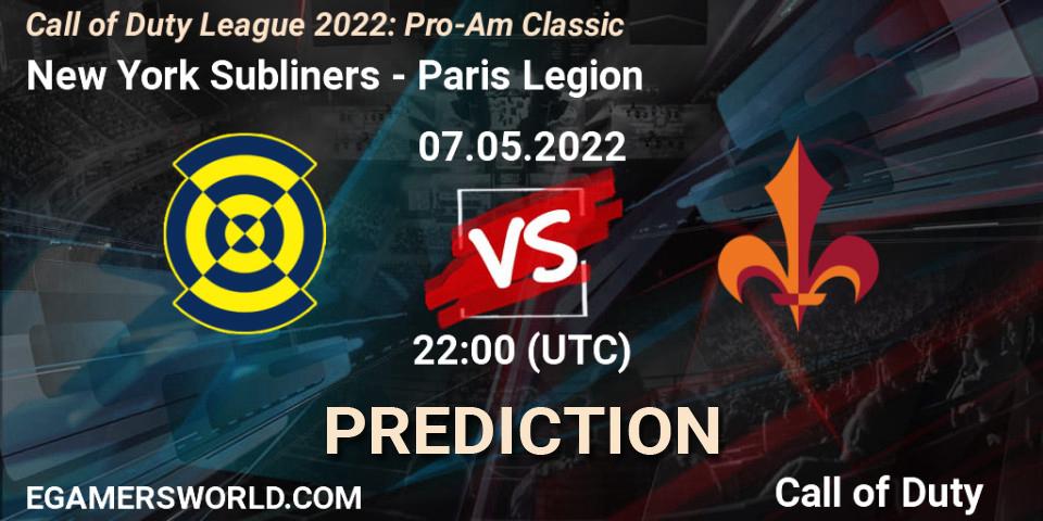 Prognoza New York Subliners - Paris Legion. 07.05.2022 at 19:00, Call of Duty, Call of Duty League 2022: Pro-Am Classic