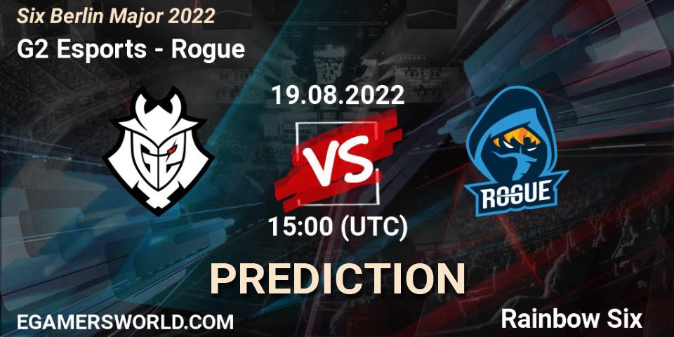Prognoza G2 Esports - Rogue. 19.08.2022 at 15:00, Rainbow Six, Six Berlin Major 2022