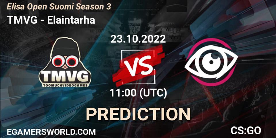 Prognoza TMVG - Elaintarha. 23.10.2022 at 11:00, Counter-Strike (CS2), Elisa Open Suomi Season 3