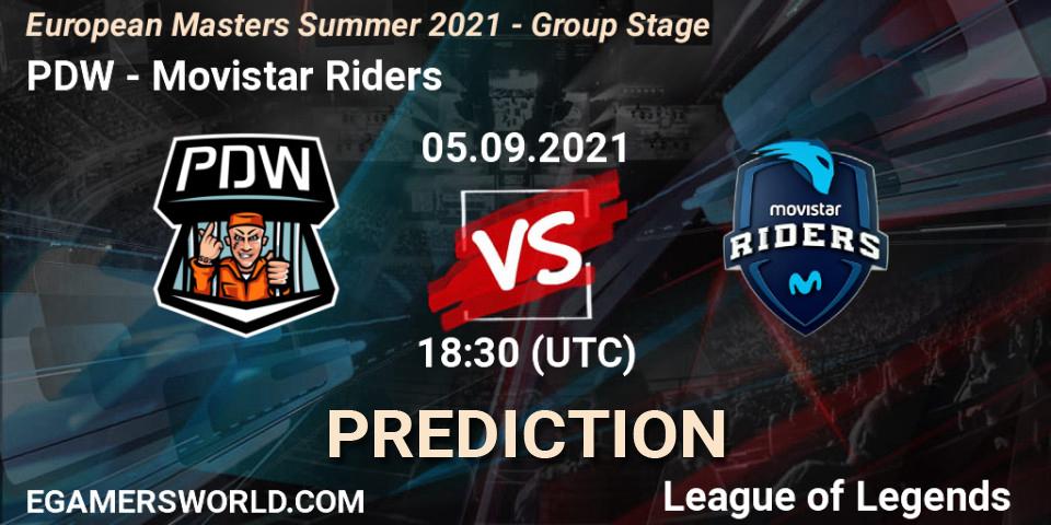 Prognoza PDW - Movistar Riders. 05.09.2021 at 18:30, LoL, European Masters Summer 2021 - Group Stage
