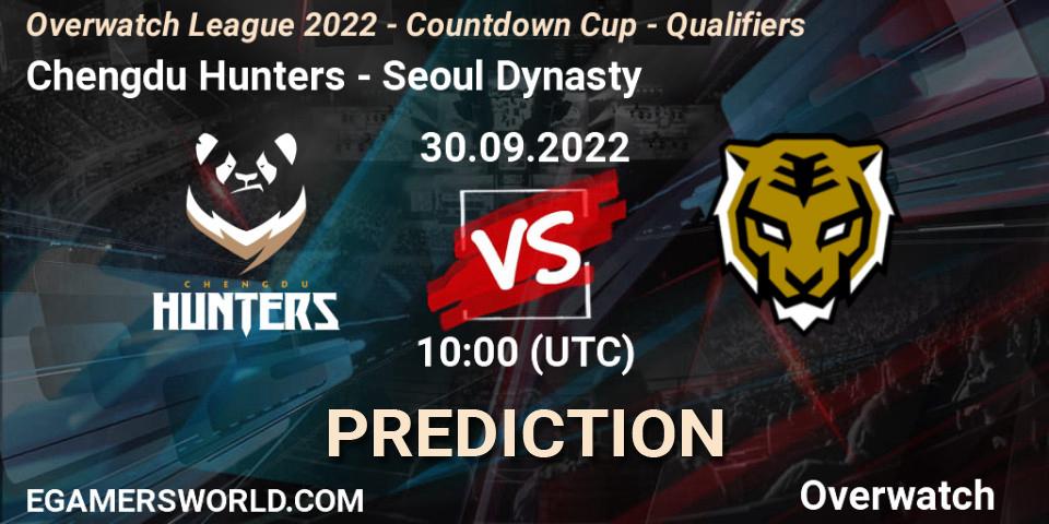 Prognoza Chengdu Hunters - Seoul Dynasty. 30.09.22, Overwatch, Overwatch League 2022 - Countdown Cup - Qualifiers