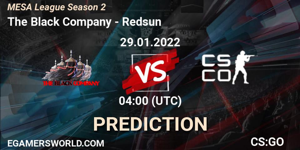 Prognoza The Black Company - Redsun. 29.01.2022 at 04:00, Counter-Strike (CS2), MESA League Season 2