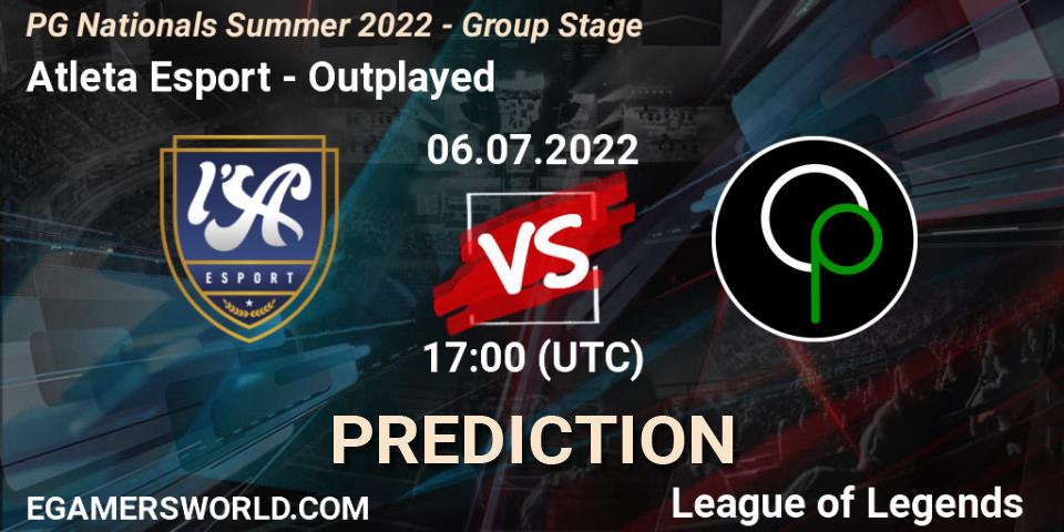 Prognoza Atleta Esport - Outplayed. 06.07.2022 at 17:00, LoL, PG Nationals Summer 2022 - Group Stage