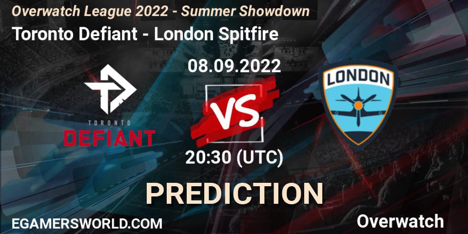 Prognoza Toronto Defiant - London Spitfire. 08.09.2022 at 20:15, Overwatch, Overwatch League 2022 - Summer Showdown